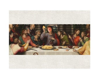 It's the Lord's Chips Rug | Luchador Last Supper Area Rug