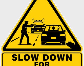 ICE OUT #ICEOUT Slow Down for Traffic Stops Sticker Style 2 | Street Sign Protest Decal | Political Vinyl Sticker | Activist Car Decal