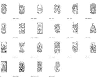 Chicano Coloring Book for Adults, 22 Printable Tattoo Style Pages, Day of the Dead Lowrider Art, Instant Download PDF