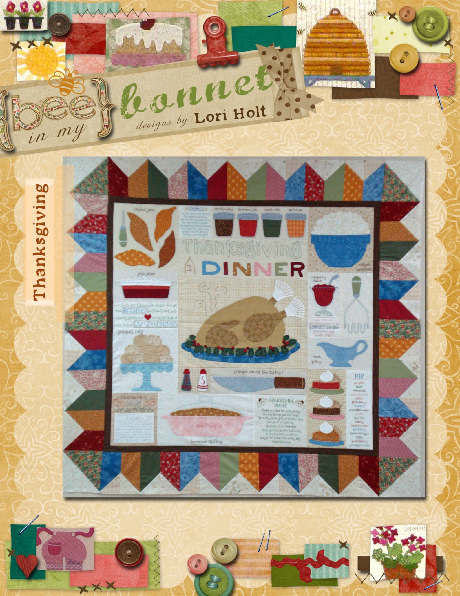 Thanksgiving Dinner Pattern By Lori Holt Etsy 