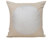 Cushion, Cushion Cover, Pillow Cover, Throw Pillow - Silver Large Circle