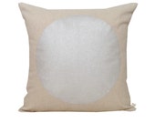 Coussin, Coussin housse, housse de coussin, oreiller de jet - argent grand cercle