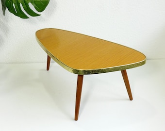 * 50s Kidney tableflower stoolflower bench with brass feet *