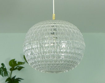 Lampe diamant Mid-Century - suspension vintage boule lumineuse - lampe globe acrylique légère en plastique - années 1960 1970 - ERCO Aloys Gangkofner Diamond Light