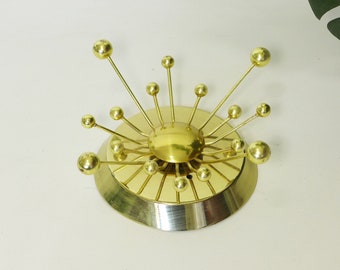 Außergewöhnliche Deckendekoration im Atom-Stil – Messing Mid Century Modern MOE Light Electric Fixture – 1950er 1960er Jahre Light Fixture Decor