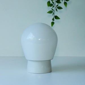 Rare Vintage Sconce - Minimalist Wall Lamp - Wagenfeld Lamp - Bauhaus - Mid Century Modern - 1940s 1950s 1960s Art Deco Opal Glass Porcelain