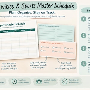 Family Activities & Sports Organizer