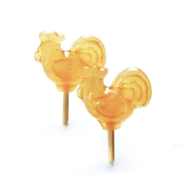 Lollipop Petushok on a stick Stud Earrings - Small Ear Studs - Earrings Post - Food Jewelry