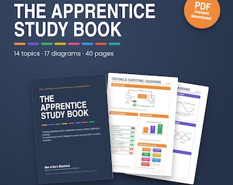 Apprentice Electrician Study Book PDF | Printable Capstone, ECOC Testing, AC Theory Cheat Sheets + Diagrams | Instant Download Australia