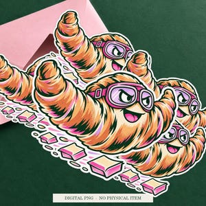 Croissant Aerodynamics displayed on an envelope with a green background. Digital mockup, no physical item included.