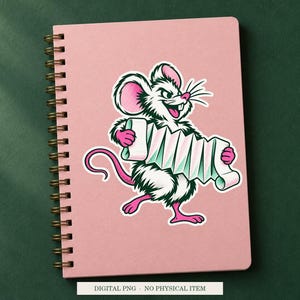 Receipt Accordion displayed on a notebook. Digital mockup showing a creative use for the PNG.