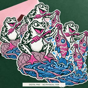 Lucky Somewhere Crochet Hook Fishing digital PNG artwork shown in a styled preview. One design. Digital download only, no physical item.