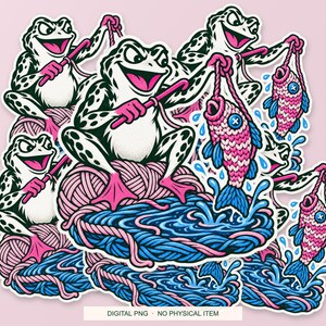 Lucky Somewhere Crochet Hook Fishing digital PNG artwork shown in a styled preview. One design. Digital download only, no physical item.