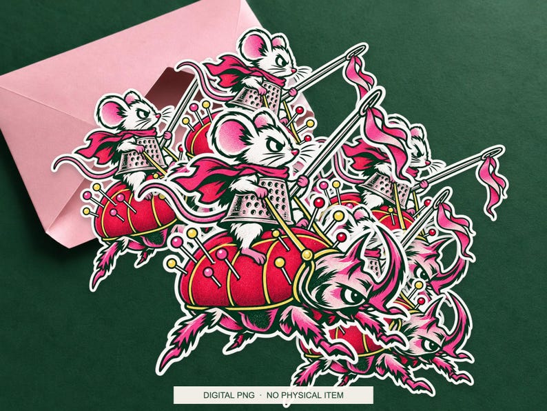 Lucky Somewhere Thimble Knight digital PNG artwork shown in a styled preview. One design. Digital download only, no physical item.