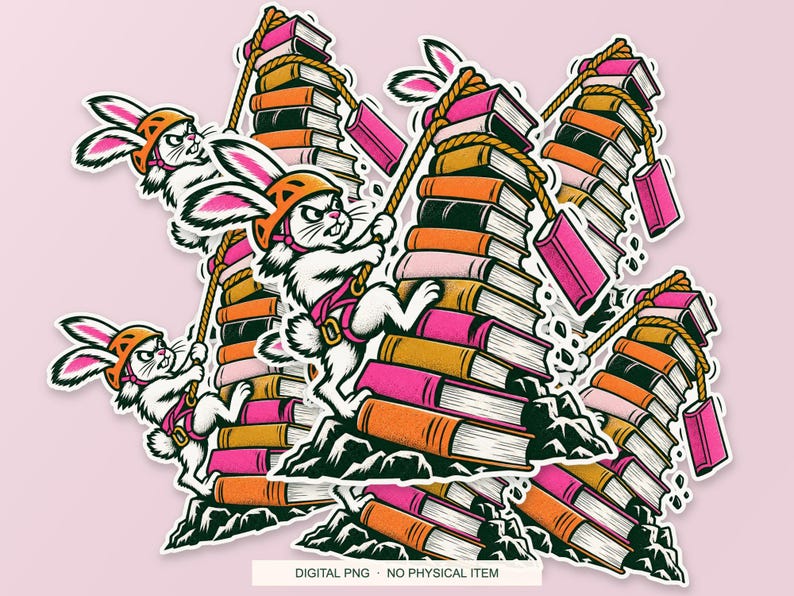 Lucky Somewhere Unread Book Avalanche digital PNG artwork shown in a styled preview. One design. Digital download only, no physical item.