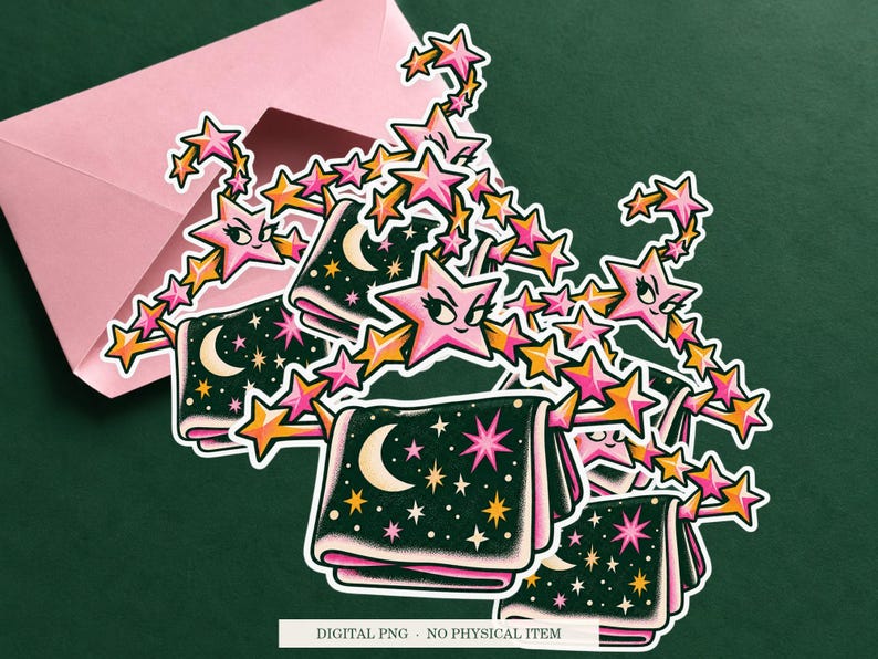 Constellation Coat Hanger displayed on an envelope with a green background. Digital mockup, no physical item included.