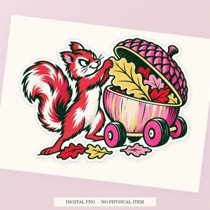 Acorn Moving Truck close view showing the pink and green artwork and white outline.