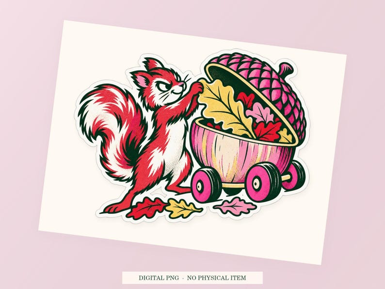 Acorn Moving Truck close view showing the pink and green artwork and white outline.