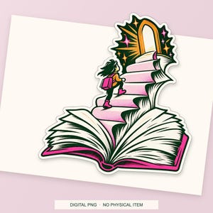 Lucky Somewhere Chapter Staircase digital PNG artwork shown in a styled preview. One design. Digital download only, no physical item.