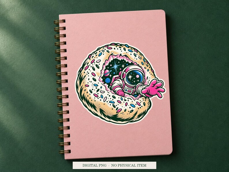 Bagel Portal displayed on a notebook. Digital mockup showing a creative use for the PNG.