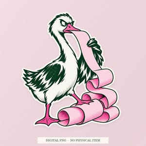 Goose Complaint Printer PNG, Whimsical Clipart, Transparent Digital Download image 1
