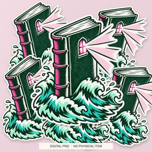 Lucky Somewhere Last Page Lighthouse digital PNG artwork shown in a styled preview. One design. Digital download only, no physical item.