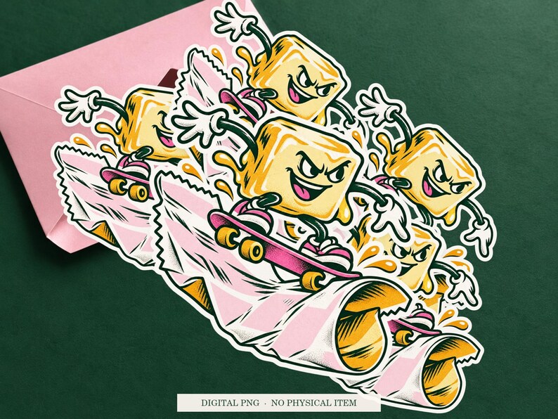 Butter Skate Park displayed on an envelope with a green background. Digital mockup, no physical item included.