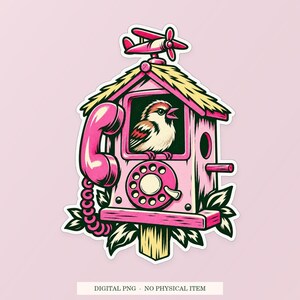 Airplane Mode Birdhouse PNG, Whimsical Clipart, Transparent Digital Download image 1