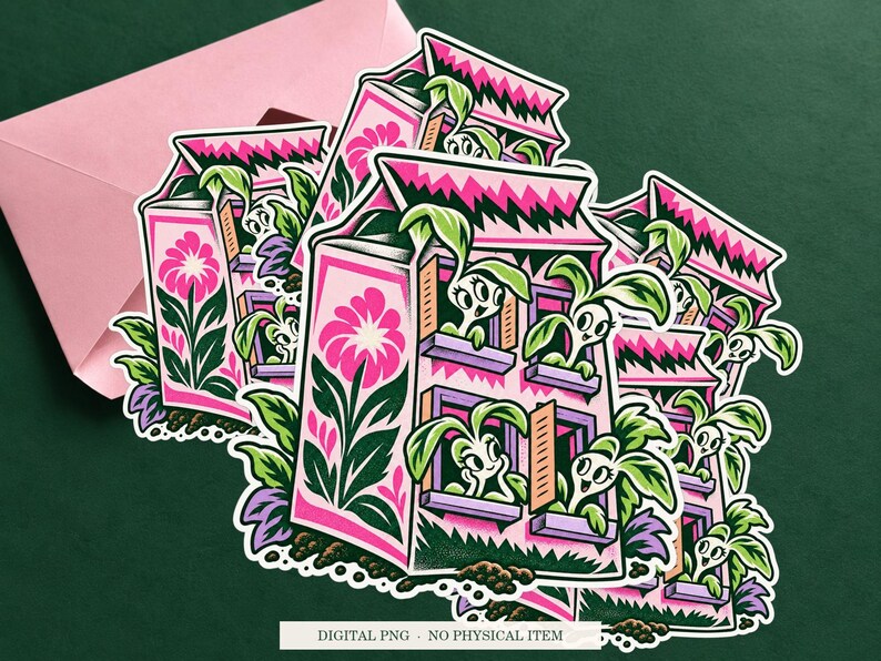 Seed Packet Apartment displayed on an envelope with a green background. Digital mockup, no physical item included.