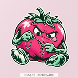 Tomato Repair Kit pink and green illustration on a cream digital download cover. One transparent PNG with white outline; no physical item.