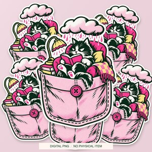 Lucky Somewhere Pocket Reading Weather digital PNG artwork shown in a styled preview. One design. Digital download only, no physical item.