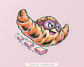 Croissant-Aerodynamik (PNG), verspielte Cliparts, transparenter digitaler Download