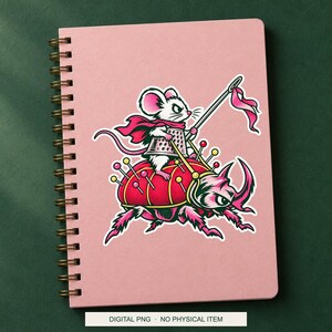 Lucky Somewhere Thimble Knight digital PNG artwork shown in a styled preview. One design. Digital download only, no physical item.