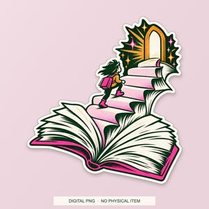 Lucky Somewhere Chapter Staircase digital PNG artwork shown in a styled preview. One design. Digital download only, no physical item.