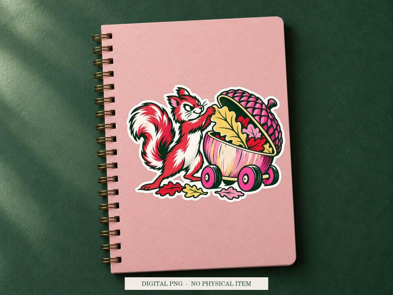 Acorn Moving Truck displayed on a notebook. Digital mockup showing a creative use for the PNG.