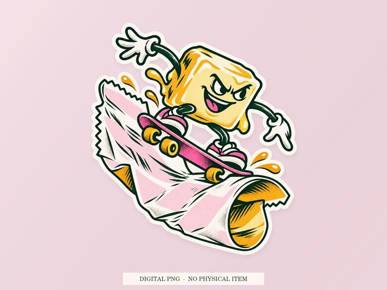 Butter Skate Park PNG, Whimsical Clipart, Transparent Digital Download image 1