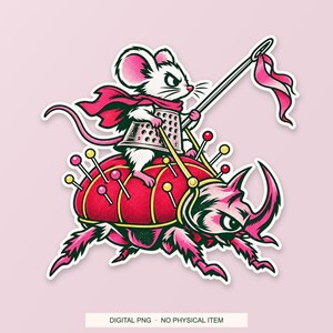 Lucky Somewhere Thimble Knight digital PNG artwork shown in a styled preview. One design. Digital download only, no physical item.