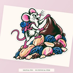 Trail Mix Expedition close view showing the pink and green artwork and white outline.