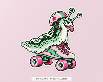 Patins à roulettes Slug (PNG), clipart fantaisiste, téléchargement numérique transparent