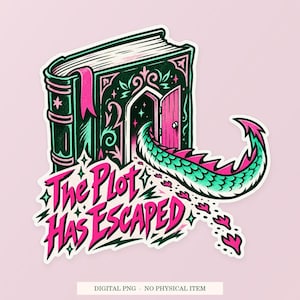 The Plot Has Escaped PNG, Whimsical Clipart, Transparent Digital Download image 1