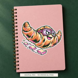 Croissant Aerodynamics displayed on a notebook. Digital mockup showing a creative use for the PNG.