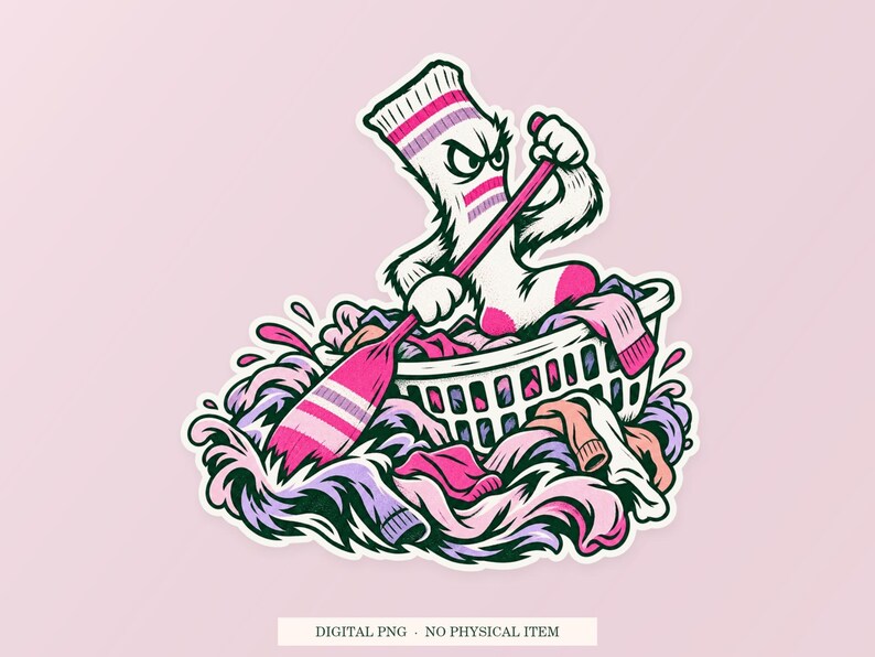 Laundry Basket Lifeboat PNG, Whimsical Clipart, Transparent Digital Download image 1