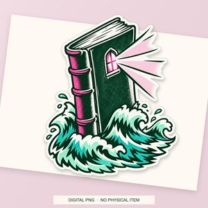 Lucky Somewhere Last Page Lighthouse digital PNG artwork shown in a styled preview. One design. Digital download only, no physical item.