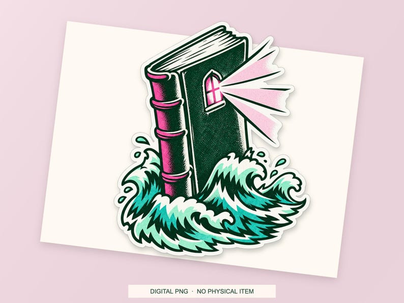 Lucky Somewhere Last Page Lighthouse digital PNG artwork shown in a styled preview. One design. Digital download only, no physical item.