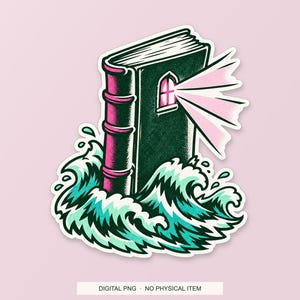 Lucky Somewhere Last Page Lighthouse digital PNG artwork shown in a styled preview. One design. Digital download only, no physical item.