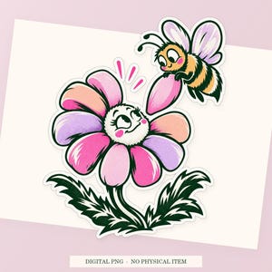 Offline Loading Flower close view showing the pink and green artwork and white outline.