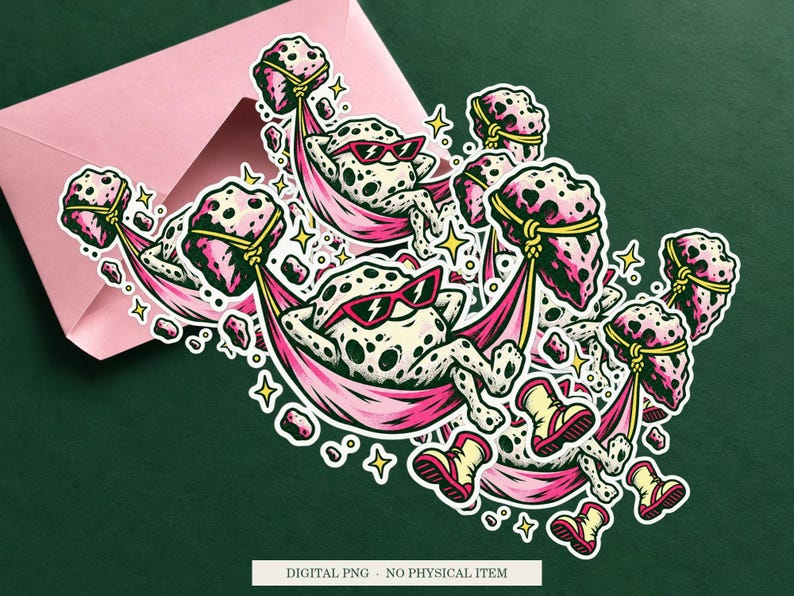 Gravity Lunch Break displayed on an envelope with a green background. Digital mockup, no physical item included.