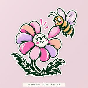 Offline ladende bloem PNG, speelse clipart, transparante digitale download afbeelding 1