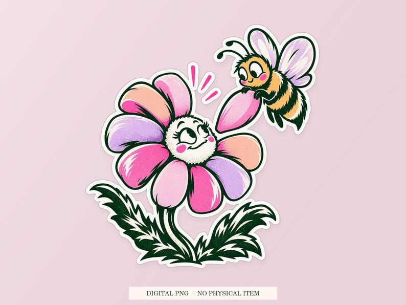 Offline ladende bloem PNG, speelse clipart, transparante digitale download afbeelding 1