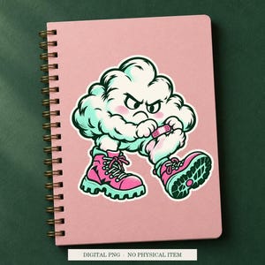 Cloud Hiking Blister displayed on a notebook. Digital mockup showing a creative use for the PNG.